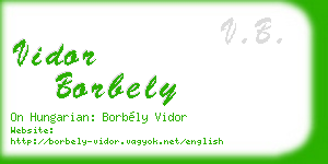 vidor borbely business card